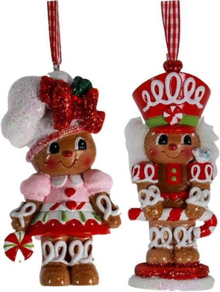 Kurt Adler H5654 - Bäcker u. Bäckerin Nussknacker Ornamente, -2er SET-
